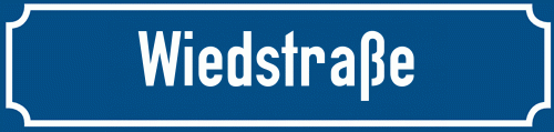 Straßenschild Wiedstraße