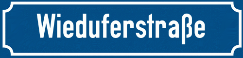 Straßenschild Wieduferstraße
