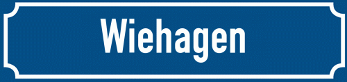 Straßenschild Wiehagen