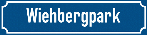 Straßenschild Wiehbergpark