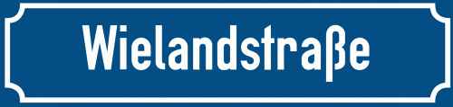 Straßenschild Wielandstraße zum kostenlosen Download