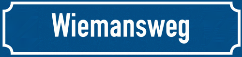 Straßenschild Wiemansweg