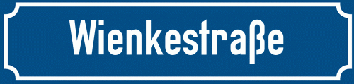 Straßenschild Wienkestraße zum kostenlosen Download