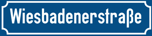 Straßenschild Wiesbadenerstraße zum kostenlosen Download