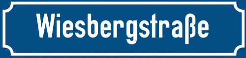 Straßenschild Wiesbergstraße zum kostenlosen Download