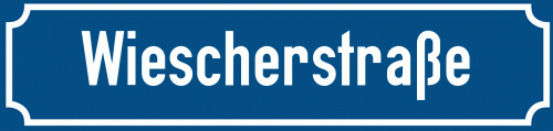 Straßenschild Wiescherstraße