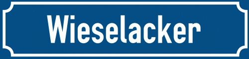Straßenschild Wieselacker zum kostenlosen Download