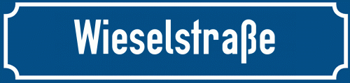 Straßenschild Wieselstraße