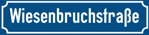 Straßenschild Wiesenbruchstraße zum kostenlosen Download
