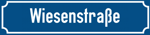 Straßenschild Wiesenstraße zum kostenlosen Download