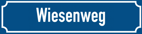 Straßenschild Wiesenweg zum kostenlosen Download