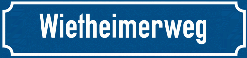 Straßenschild Wietheimerweg