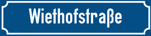 Straßenschild Wiethofstraße zum kostenlosen Download