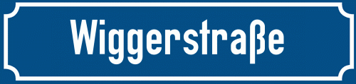 Straßenschild Wiggerstraße