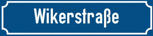 Straßenschild Wikerstraße