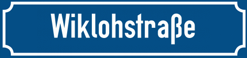 Straßenschild Wiklohstraße