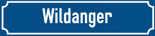 Straßenschild Wildanger