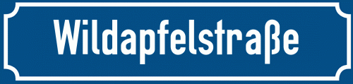 Straßenschild Wildapfelstraße