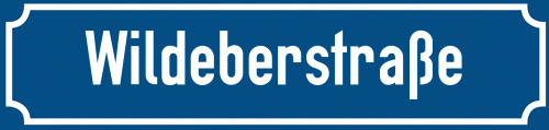 Straßenschild Wildeberstraße