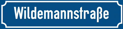 Straßenschild Wildemannstraße zum kostenlosen Download