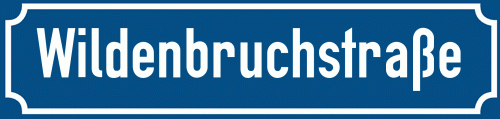 Straßenschild Wildenbruchstraße zum kostenlosen Download
