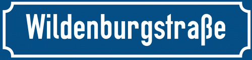 Straßenschild Wildenburgstraße zum kostenlosen Download