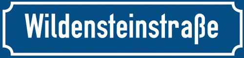 Straßenschild Wildensteinstraße zum kostenlosen Download