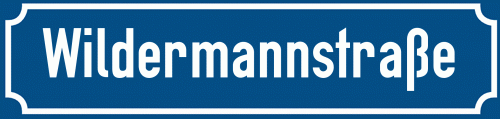 Straßenschild Wildermannstraße zum kostenlosen Download