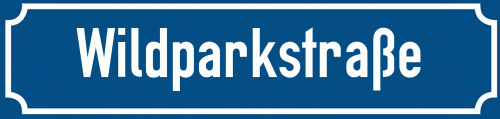 Straßenschild Wildparkstraße