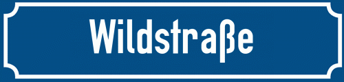 Straßenschild Wildstraße