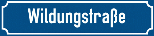 Straßenschild Wildungstraße zum kostenlosen Download