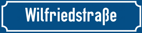 Straßenschild Wilfriedstraße zum kostenlosen Download
