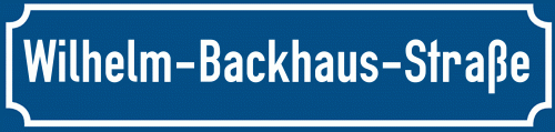 Straßenschild Wilhelm-Backhaus-Straße