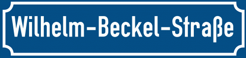 Straßenschild Wilhelm-Beckel-Straße