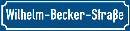 Straßenschild Wilhelm-Becker-Straße zum kostenlosen Download