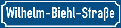 Straßenschild Wilhelm-Biehl-Straße