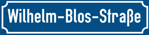 Straßenschild Wilhelm-Blos-Straße zum kostenlosen Download