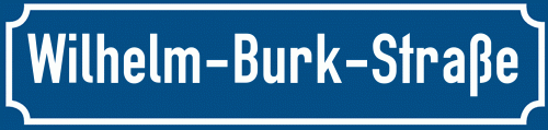 Straßenschild Wilhelm-Burk-Straße zum kostenlosen Download