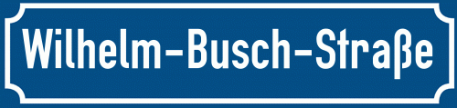 Straßenschild Wilhelm-Busch-Straße zum kostenlosen Download