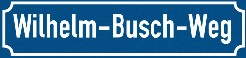Straßenschild Wilhelm-Busch-Weg zum kostenlosen Download