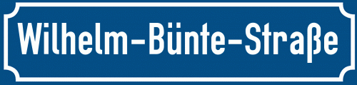 Straßenschild Wilhelm-Bünte-Straße