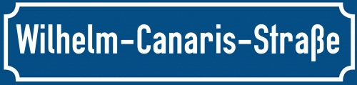 Straßenschild Wilhelm-Canaris-Straße