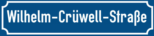 Straßenschild Wilhelm-Crüwell-Straße