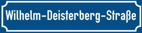 Straßenschild Wilhelm-Deisterberg-Straße
