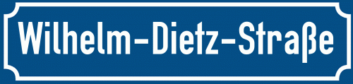 Straßenschild Wilhelm-Dietz-Straße zum kostenlosen Download
