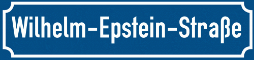 Straßenschild Wilhelm-Epstein-Straße