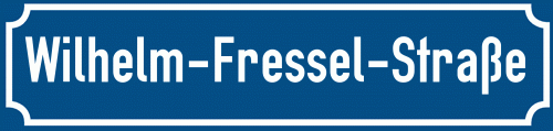Straßenschild Wilhelm-Fressel-Straße