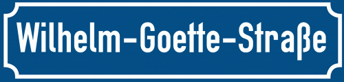 Straßenschild Wilhelm-Goette-Straße