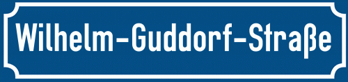 Straßenschild Wilhelm-Guddorf-Straße zum kostenlosen Download