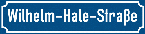 Straßenschild Wilhelm-Hale-Straße zum kostenlosen Download